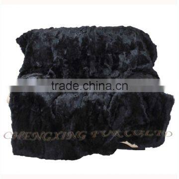 CX-D-11G Home Decor Fashion Pink Real Rabbit Fur Throw Blanket photo-4