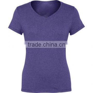 New Design Custom V-Neck Women t Shirt Printing photo-4
