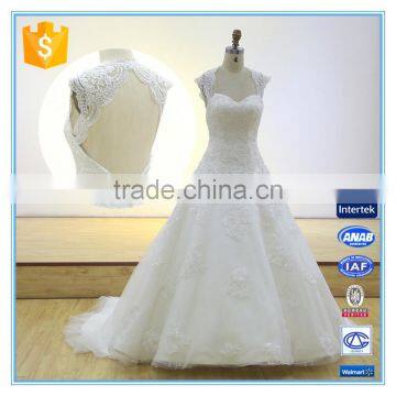 Latest Elegant V-neck Backless Lace Embroidery Mullet Wedding Dress Bridal