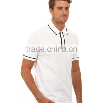 Fashion Shorts Mens Cut Sew Polo Shirts Plain White photo-4