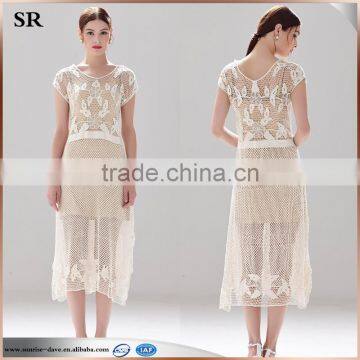 Machine Crochet Popular Ladies Long Evening Party Fashion Dress