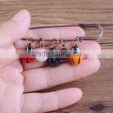 Custom Enamel Ladybug Animal Charm Saferty Pins Birthstone Bead Charms Handmade Brooch Pins Unique Garment Accessories photo-3