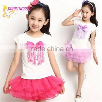 wholesales cotton ball gowndress up girl's skirt suits for party for children