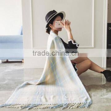 Popular Style Girl Scarf Spring and Autumn Grid Imitated Cashmere Material Useful for Nearly Any Occasion Ladies Cappa photo-2