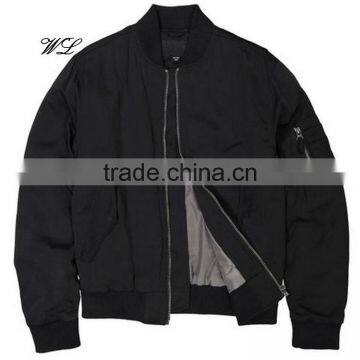Custom Jackets Satin Varsity Jacket Men Plain Bomber Jacket photo-2