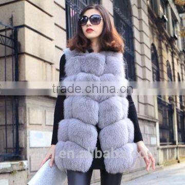 Hot Sale Real Short Fox Fur Vest Luxury Brand Women Outwear Coat Jacket Natural Fox Fur Vest Waistcoat Genuine Fox Fur Gilet