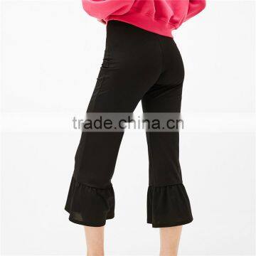 Online Cheap Classical Cropped Office Frilled Red Pants for Women photo-6