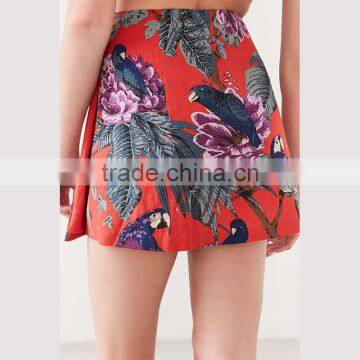 New Design Summer 2017 Fashion Floral Mini Wrap Skirt photo-4