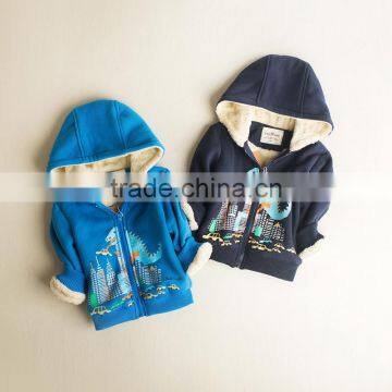 Fashion kids winter fleece zip up hoody children's clothing jackets and coats