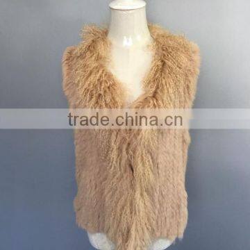 New autumn and winter women rabbit fur weaving vest fur collar jacket factory direct fur vest