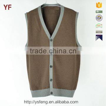 Latest V Neck Mens Sleeveless Cardigan Sweater Design