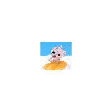 Diy 4mm Bicone Crystal 3d Beaded Monkey Iphone5 Charm