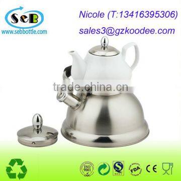 BPA free reusable Stainless Steel Tea Kettle/pot with Copper Capsule Bottom / Ceramic Electronic Kettle/pot