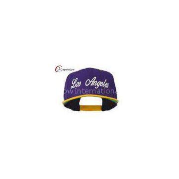 Purple Gold Los Angeles Embroidered Snapback Baseball Caps with Wool and Acrylic Blend