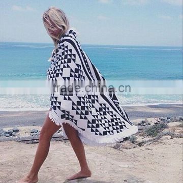 100%cotton reactive printing full custom design several colorways absorbent luxury circle shape beach towels