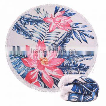 Thick Terry Round Beach Towel yoga mat with fringe