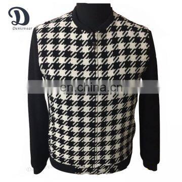 Latest Print Design Men Short Wool Bomber Jacket