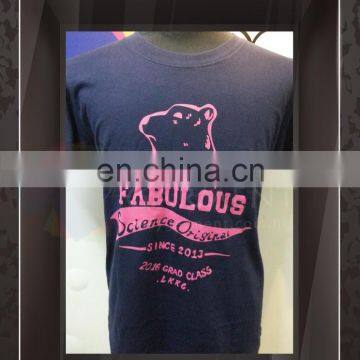 Tailor made Fashionable Silk Screen Printing Man Round Neck Short Sleeves Tee