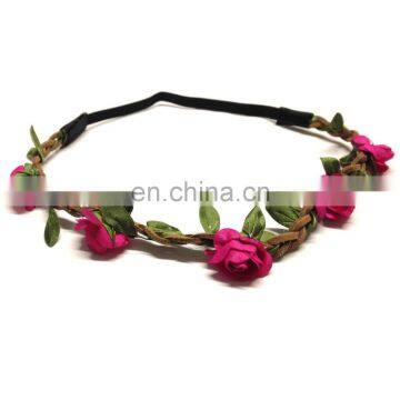 Green material beaded daisy flower crown headband with pretty design FH2162