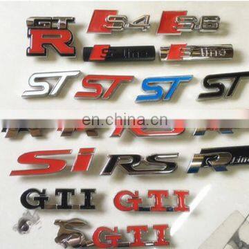 3D Sline Silver Chrome Black 3M car emblem badges, plastic car emblem sticker design