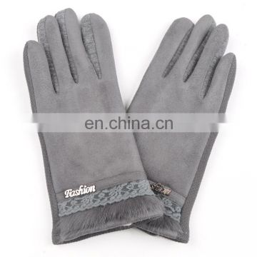 TOROS hot sell wholesale winter fashion women custom suede gloves