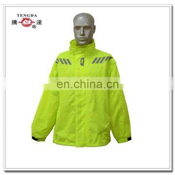 packable cycling yellow rain jacket