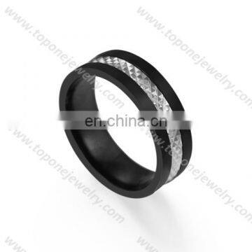 Stainless steel ring core black gold 7mm