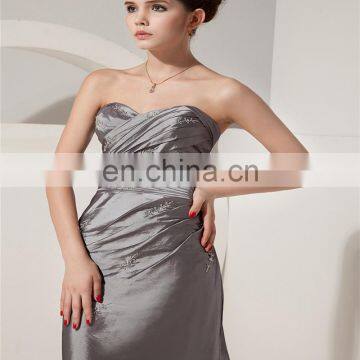 High Quality Grey Sweetheart Sleeveless Evening Gowns Floor Length Embroideried Ruched Mother Of The Bride Dress photo-2