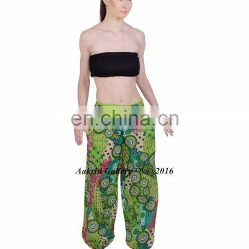 Harem Pants Hippie Boho Indian 100% Cotton Trouser Flower Design Gypsy Aladdin Genie Pants