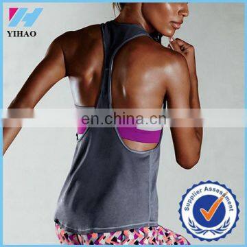 Yihao Woman Wholesale bulk custom stringer women plain tank top burnout ladies tank top wholesale fitness OEM women tops