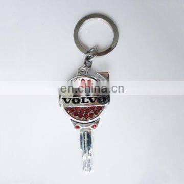 high quality zinc alloy car logo key chain key ring with pseudodiamond