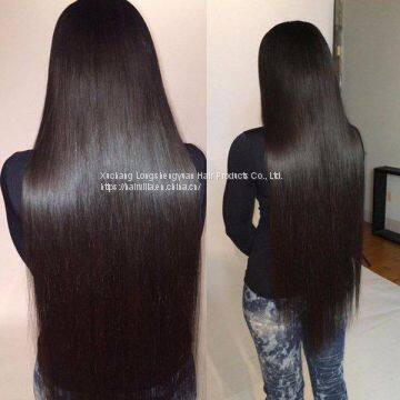 9A Brazilian Straight Human Virgin Hair Weave 4 Bundles With Lace Frontal