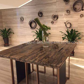 Brown Limestone, Gold Coast, Brown Wooden Limestone, Brown Ledge Stone,brown Flag Stone photo-2
