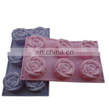Silicone Rose Mold with 6 holes for Cake Baking Mousse Pudding Jelly and Handmade Soap