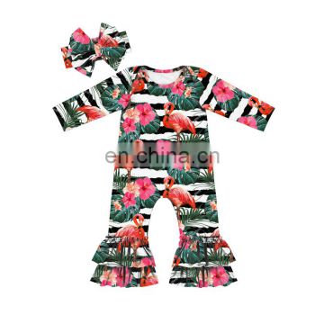 Flamingo Toddler Little Girl Romper Fall Boutique Outfit