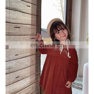 6674/Flower Embroidery Cute Fashion Kids Girl Dress Spring Newest Casual Exquisite Children Clothes photo-2
