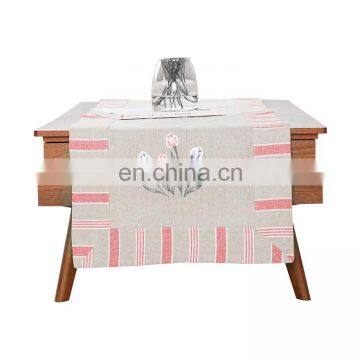 Chinese traditional cupboard cover tulip design embroidery table runner