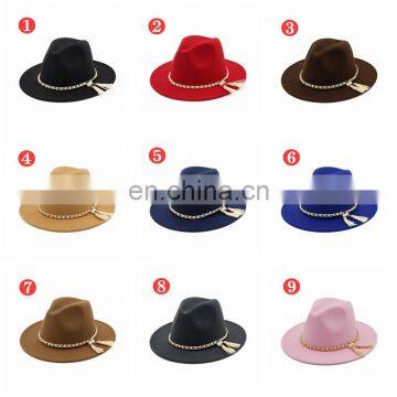Woolen Felt Hat Panama Jazz Fedoras Hats Tassel Pearl Vintage Cap Formal Party And Stage Top Hat for Women Men Unisex photo-3