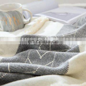 OLIVEHOME 100%COTTON Knitted Throw Blanket Decor Sofa Couch or Bed Tassels Design photo-5
