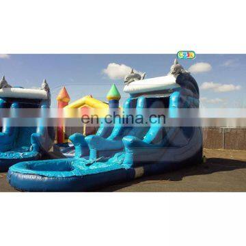 Dolphin Jumping Cartoon Inflatable Water Above Ground Bouncer Crazy Slide for Kids on Sale