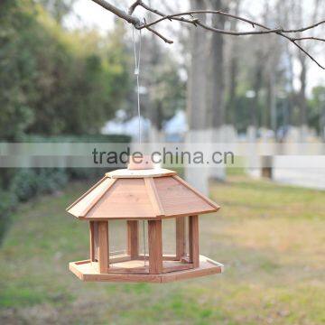 FSC Certified Wood Bird Feeder, Outdoor Decorative Feeder For Birds