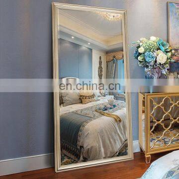 Large Full Length Square Crystal Decorative Wall Standing Mirror Ultra Super Clear Customized