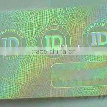 Transparent hologram Overlays for I.D. Cards