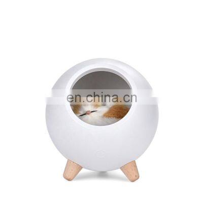 Home Decoration Portable Wooden Led Rechargeable Kids Room Light photo-5