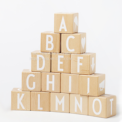 Wholesale Montessori Letter Learning Toy Wood Alphabet Puzzles Wooden Alphabet Blocks for Preschool Kids
