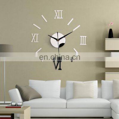 hot sale diy 3d fancy decorative removable wall clock sticker clock for bedroom