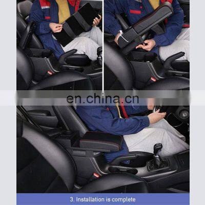 Hot Sale Car Armrest Cushion Elbow Support Cup Holder Storage Box Auto Arm Rest Pad Universal Vehicle With USB Charging Ports