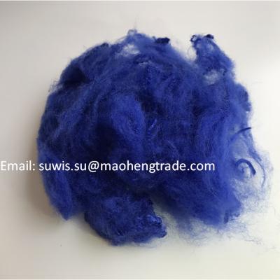 2.5d/3d *32/38/44/51/64mm Navy Blue/ Dark Blue Polyester Staple Fiber Factory Cheap Price