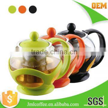 Plastic tea pot , Colorful Tea brewer ,Stainless steel tea 304# filter ,various color