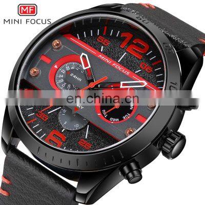 MINI FOCUS MF0068G Luxury Brand Men Watches Leather Strap Quartz Wrist Watch Men Waterproof Sport Clock Mens Wristwatch